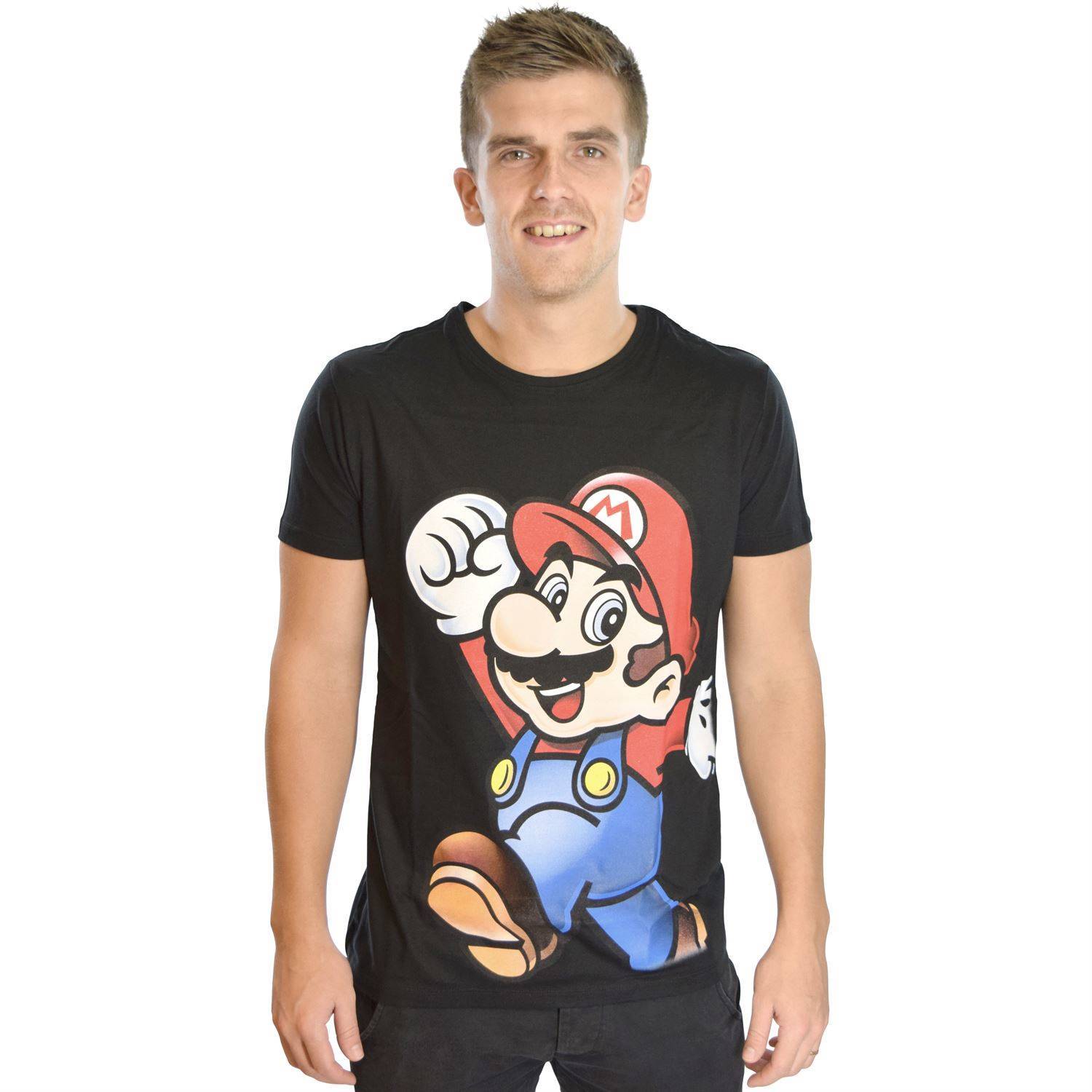 Nintendo Super Mario Black Tshirt (L) Køb hos Geekunit.dk